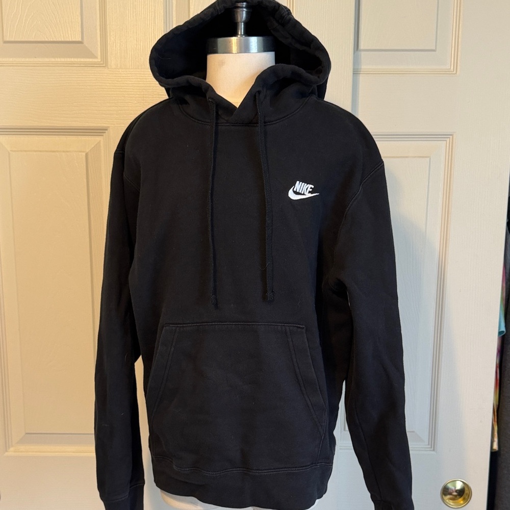 Nike Black Hooded Pullover with White Swoosh